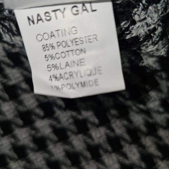 NWT Nasty Gal Size Small Shacket Shirt Jacket Fringe Houndstooth Gingham Top - Picture 11 of 12